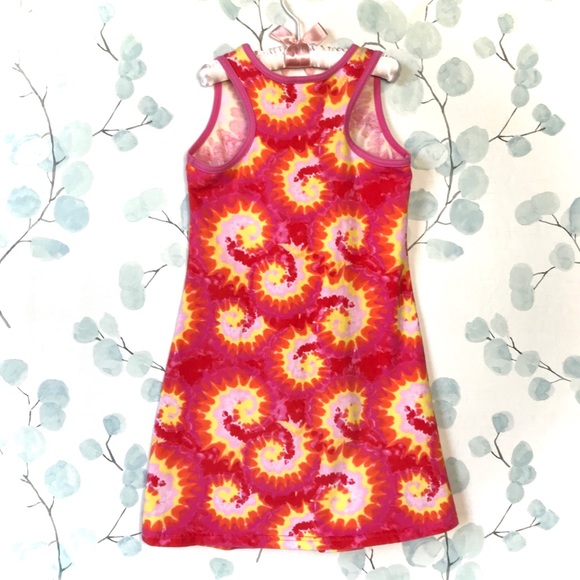 Kids Red Pink Yellow Paisley Tie Dye Tank Dress Sundress by Oriental Trading - Picture 7 of 9